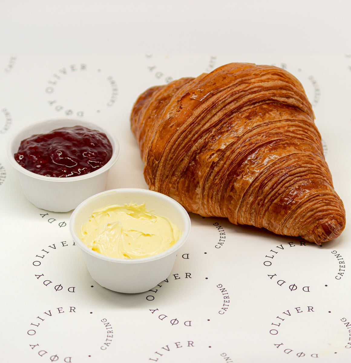 Plain Butter Croissant Served with Cultured Butter & Raspberry Jam